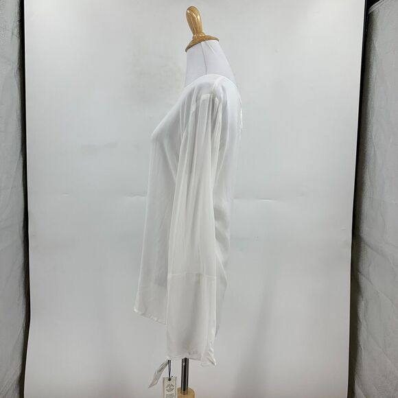 Treasure & Bond Shirt Womens XS Extra Small White Rayon Long Sleeve Sheer Top - Picture 3 of 11